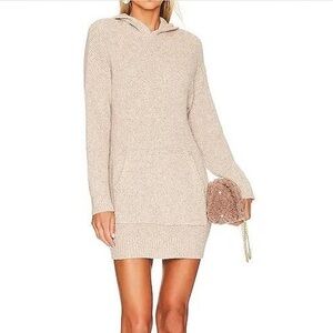 Steve Madden Beige Knit Hoodie Dress